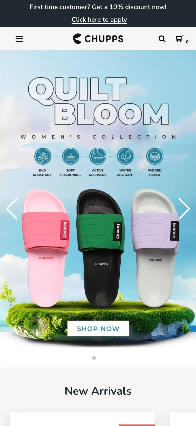 The Chupps homepage on a phone in June 2024