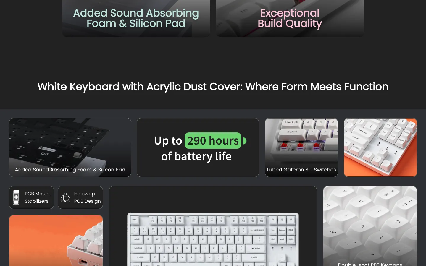 Arion Frost: the keyboard’s features laid out in tiles