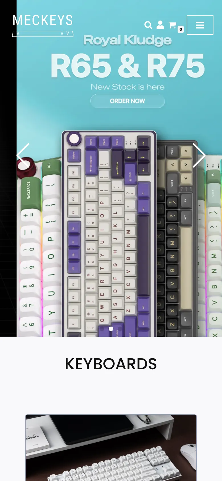 The Meckeys homepage on a phone
